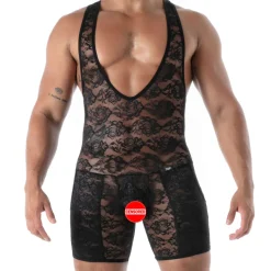 Body à Poches en Dentelle Fluide Noir