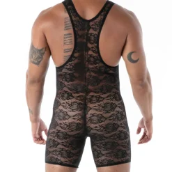 Body à Poches en Dentelle Fluide Noir