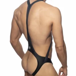 Body Croisé Reptile Noir