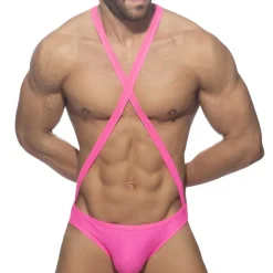 Body Croisé Reptile Rose Fluo