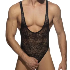 Body Dentelle Florale Noir