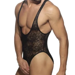 Body Dentelle Florale Noir