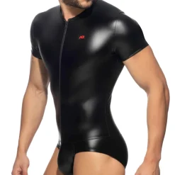 Body Front Zip Rub Cockring Noir