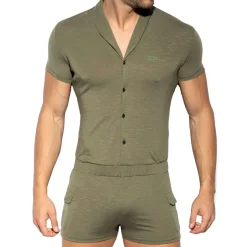 Body Manches Courtes Kaki