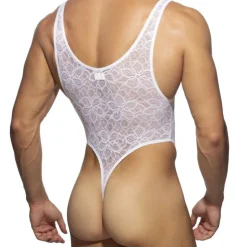 Body String Dentelle Florale Blanc