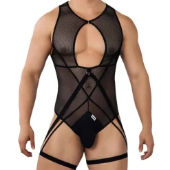 Body String Jarretière Résille Noir