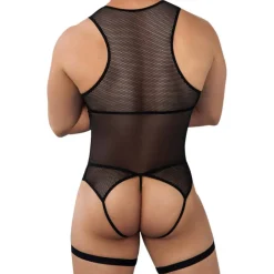 Body String Jarretière Résille Noir