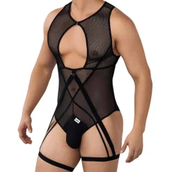 Body String Jarretière Résille Noir