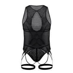 Body String Jarretière Résille Noir
