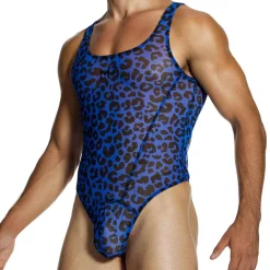 Body String Léopard Bleu