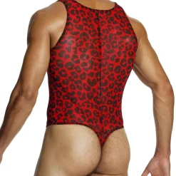 Body String Léopard Rouge