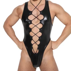 Body String Maxx Simili Cuir Noir