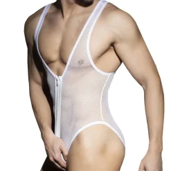 Body Zip Mesh Blanc