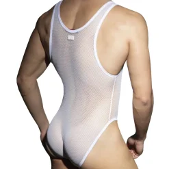 Body Zip Mesh Blanc