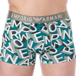 Boxer Bold All Over Lettering Coton Bleu Paon