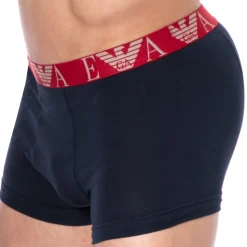 Boxer Bold Monogram Coton Marine - Rouge