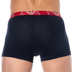 Boxer Bold Monogram Coton Marine - Rouge
