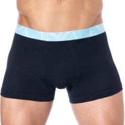 Boxer Bold Monogram Coton Marine - Bleu Ciel