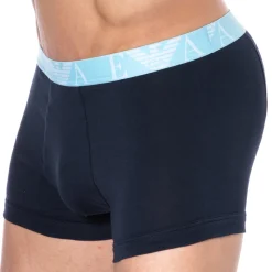 Boxer Bold Monogram Coton Marine - Bleu Ciel