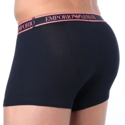 Boxer Core Logoband Coton Marine - Rose