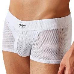 Boxer Court Bulge Mesh Blanc