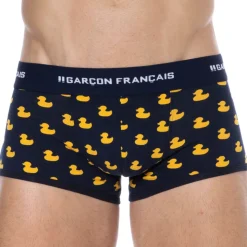 Boxer Court Canard Coton Bleu Marine