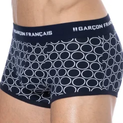 Boxer Court Cercle Coton Bleu Marine