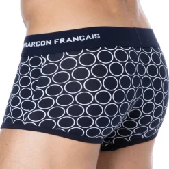 Boxer Court Cercle Coton Bleu Marine
