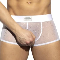 Boxer Court Net Glitter Blanc