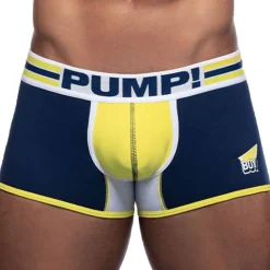 Boxer Court Sportboy Recharge Bleu Marine - Jaune