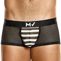 Boxer Court Striped Through Rayé Noir - Blanc