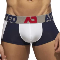 Boxer Court Trey Coton Blanc - Marine