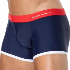 Boxer de Bain Bleu Marine - Rouge - Blanc