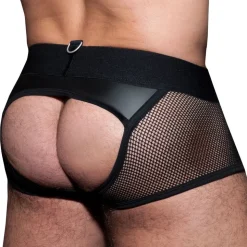 Boxer Empty Bottom Mesh Mixed Noir
