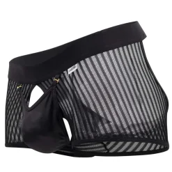 Boxer Empty Bottom Résille Rayée Noir