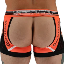 Boxer Jock Chock Circuit Breaker Orange Fluo - Noir
