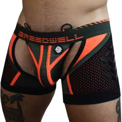 Boxer Jock Chock Cockpit Kaki - Orange Fluo