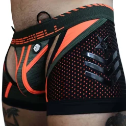 Boxer Jock Chock Cockpit Kaki - Orange Fluo