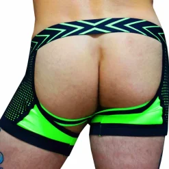 Boxer Jock Chock Dickmatized Noir - Vert Fluo