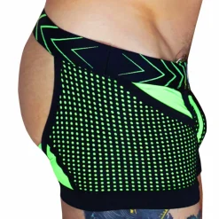 Boxer Jock Chock Dickmatized Noir - Vert Fluo