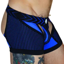 Boxer Jock Chock Dickmatized Noir - Bleu