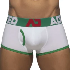 Boxer Open Fly Coton Blanc - Vert