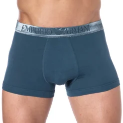 Boxer Shiny Logoband Bleu