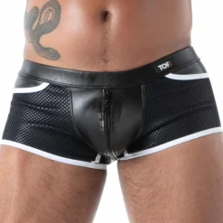 Boxer Zippé Kinky Noir - Blanc