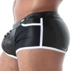 Boxer Zippé Kinky Noir - Blanc