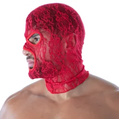 Cagoule en Dentelle Fluide Rouge