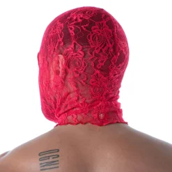 Cagoule en Dentelle Fluide Rouge