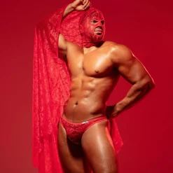 Cagoule en Dentelle Fluide Rouge