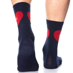 Chaussettes Basses Coton Cœurs - Bleu Marine