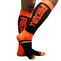 Chaussettes Hautes Eternity - Orange Fluo - Noir